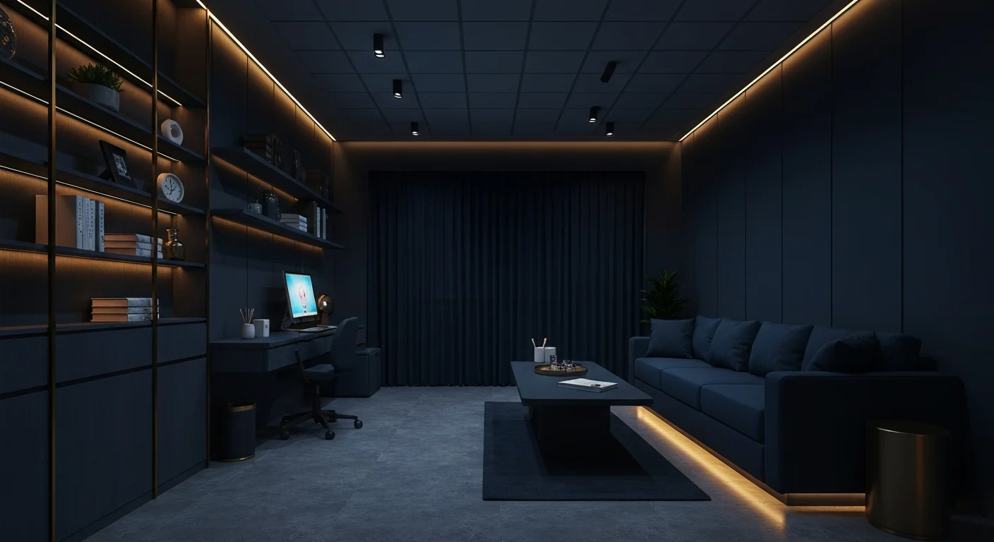 Ambiente médico de alto padrão — consultório premium do Dr. Felipe Quadros